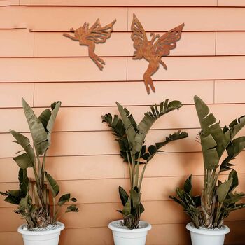 Fairy Metal Garden Art Set, Decorative Outdoor Wall Decor For Garden Spaces, 9 of 10