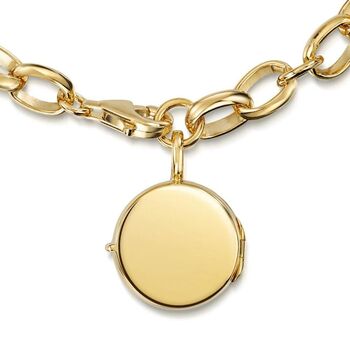 18 K Gold Plated Links Round Locket Bracelet, 4 of 5