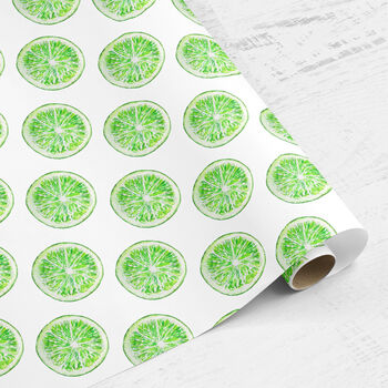 Limes Wrapping Paper, Sliced Half Fruit, 3 of 3
