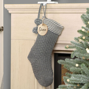 Personalised Chunky Knit Christmas Stockings, 5 of 8
