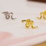 Sterling Silver Small Snake Stud Earrings, thumbnail 5 of 11