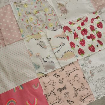 Baby Clothes Blanket, Memory Blanket Made From Baby Clothes, Keepsake Baby Blanket, 6 of 12