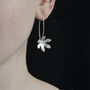 Silver Daisy Flower Earrings Side Facing, thumbnail 2 of 4