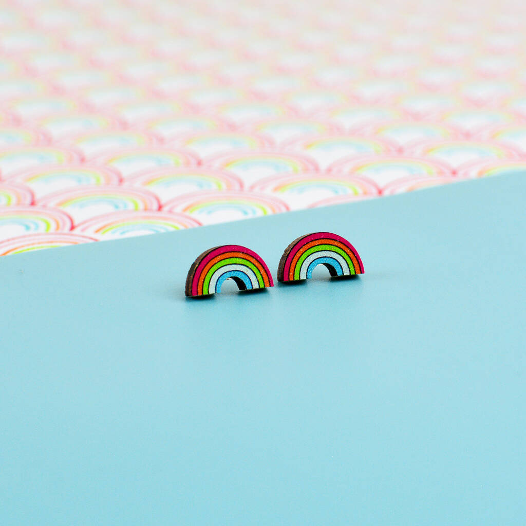 rainbow stud earrings by