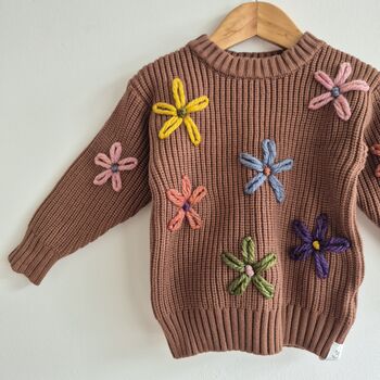Hand Embroidered 'Flower' Baby And Toddler Jumper, 10 of 11