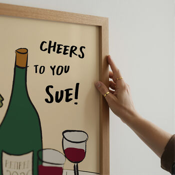 Personalised Retirement Wine Art Print Gift, 5 of 12
