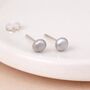 Sterling Silver Grey Freshwater Pearl Stud Earrings – 5mm, thumbnail 2 of 7