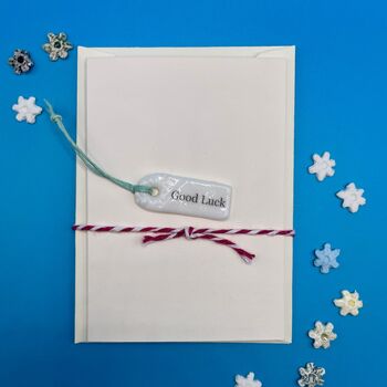 'Good Luck' Porcelain Tag Card, 4 of 4
