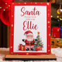 Customisable Santa Stop Here Acrylic Sign With Base Children Christmas Eve, thumbnail 4 of 5