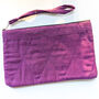 Fair Trade Wristlet Clutch Bag With Strap, Handmade Pink Purple Phone Purse Wallet, thumbnail 3 of 6