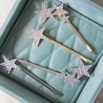 Set Of Two Crystal Star Hair Clip, 5 of 7