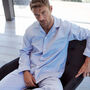 Men's Crisp Cotton Blue And White Stripe Pyjamas, thumbnail 1 of 4