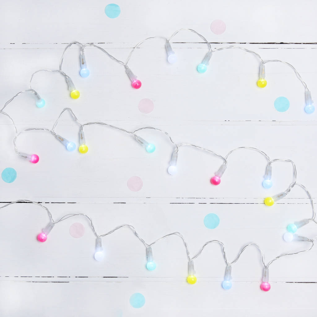 pastel mini festoon fairy lights by postbox party