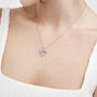 Gold Forget Me Not Bow Pendant Necklace, thumbnail 2 of 8