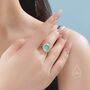 Sterling Silver Vintage Inspired Green Onyx Cz Ring, thumbnail 3 of 12