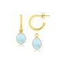 Manhattan Gold Plated And Blue Topaz Gemstone Earrings, thumbnail 3 of 4