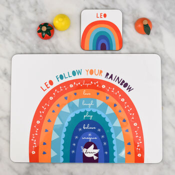 Personalised Rainbow Placemat And Mug Gift Set, 12 of 12