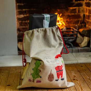 Personalised Christmas Santa Sack With Child's Drawing, 5 of 9