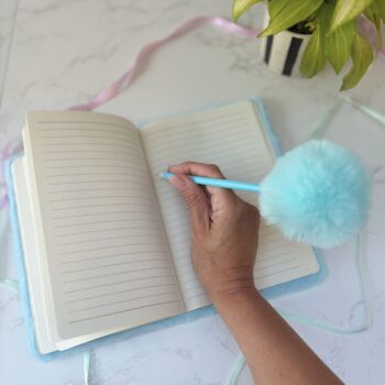 Gift Box For Girls – Fluffy Notebook And Self Care Treats – Blue Edition, 4 of 10