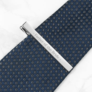 Personalised Rhodium Plated Tie Clip, 5 of 7