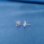 Cat Cz Stud Earrings, Cute Animal Earrings, Sterling Silver, thumbnail 3 of 8