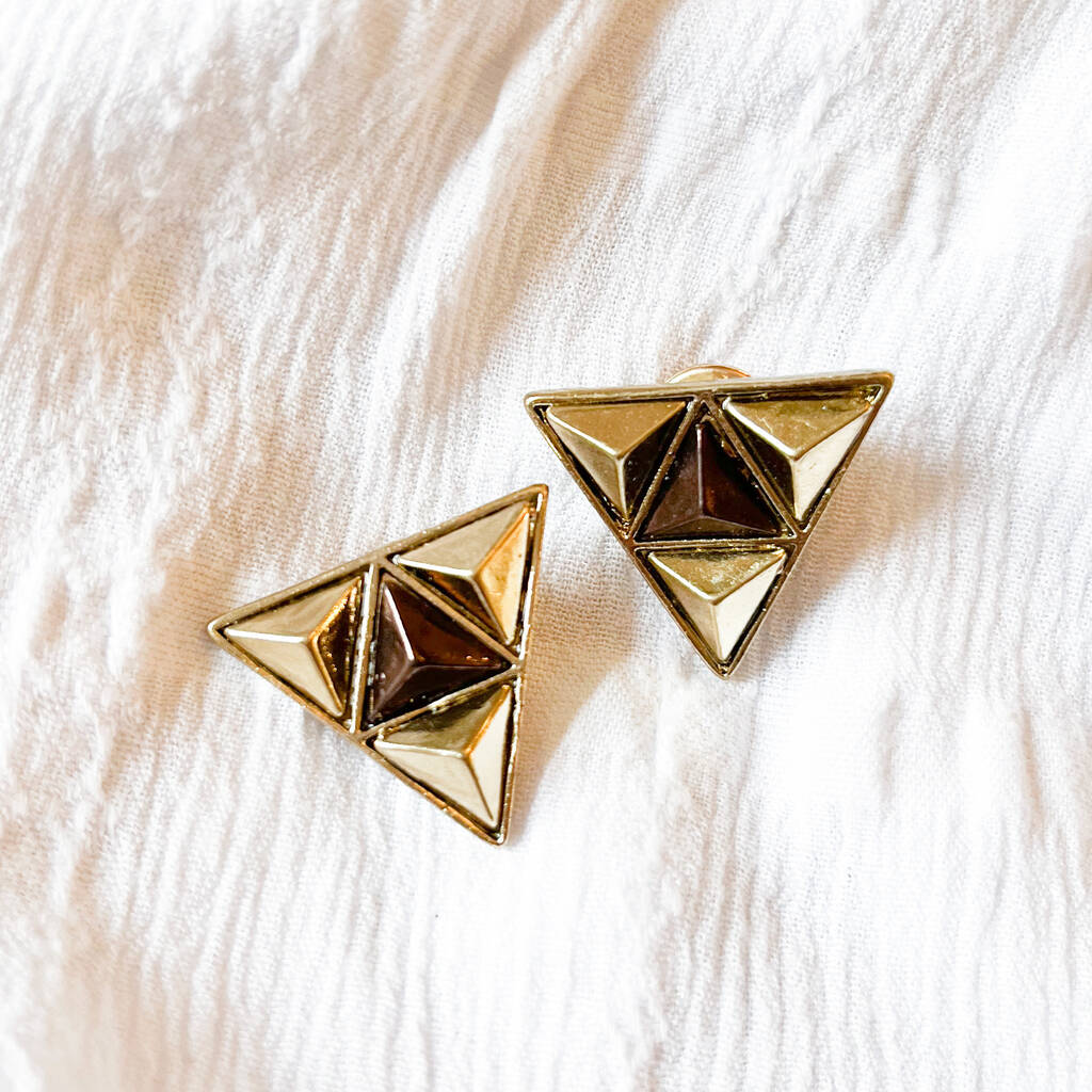 Geometric Triangle Collar Tip Brooch Pins