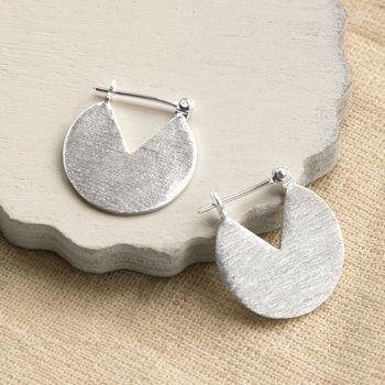 Sterling Silver Stolen Slice Drop Earrings, 4 of 8