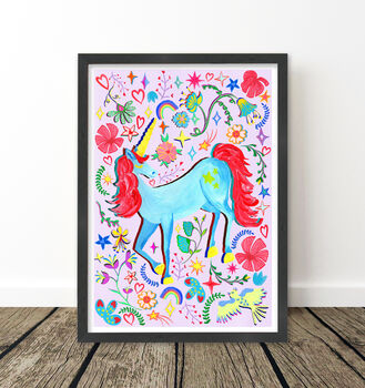 Blue And Lilac Unicorn Print, 11 of 12