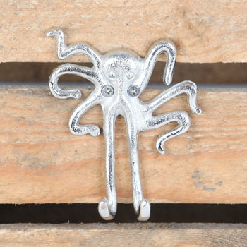 Nautical Wall Hook, Choice Of Two Octopus Designs, 4 of 4