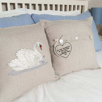 Embroidered Swan Cushions, 7 of 9