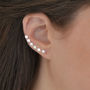 Sterling Silver Heart Ear Climbers, thumbnail 1 of 3