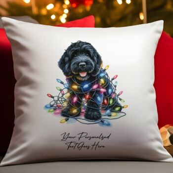 Personalised Cockapoo In Christmas Lights, 3 of 12