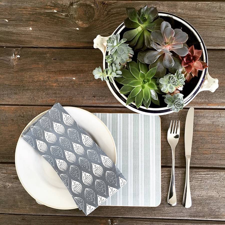 Isabella Blue Organic Cotton Napkins By Cottage in the Hills