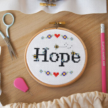 Hope Mini Cross Stitch Kit, 2 of 6