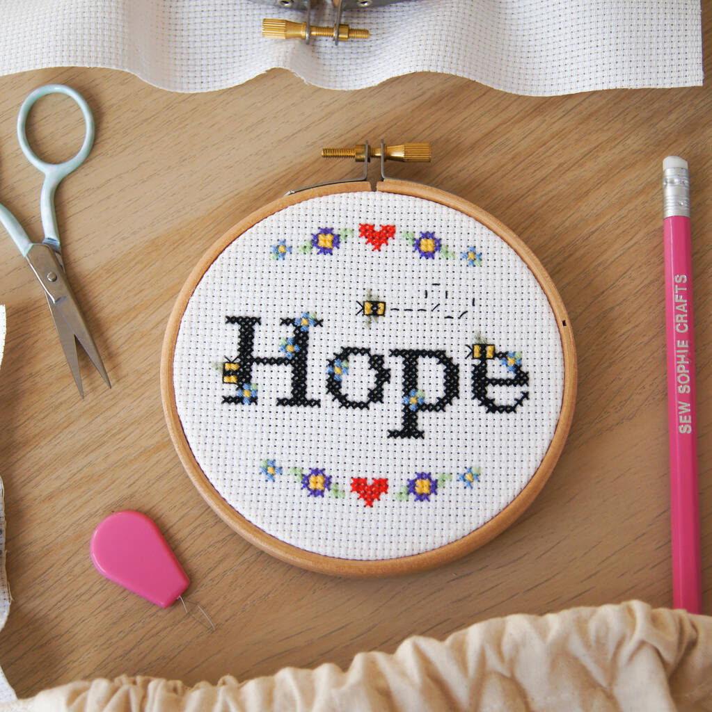 Hope Mini Cross Stitch Kit, 1 of 8
