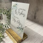 Botanical Personalised Leave Your Wishes Acrylic Sign Opaque A5 Wedding Guest Book Sign, thumbnail 4 of 6
