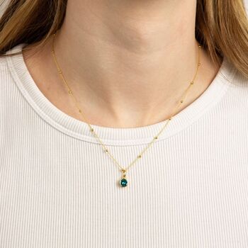 Personalised Gold Plated Sterling Silver December Birthstone Topaz Pendant Necklace, 5 of 11