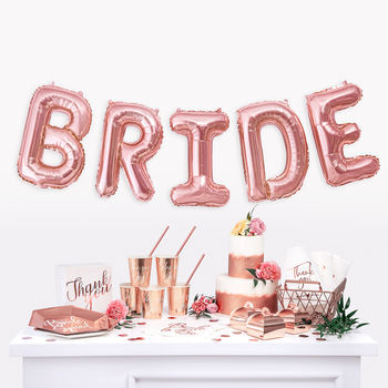 Bride To Be Rose Gold Balloon Banner, 3 of 4
