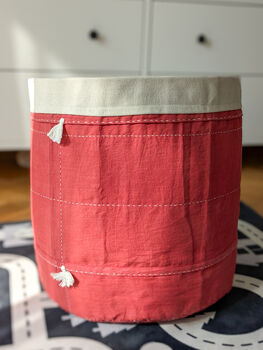 Organic Cotton Canvas Storage Basket, Childrens Toy Bag, 7 of 8