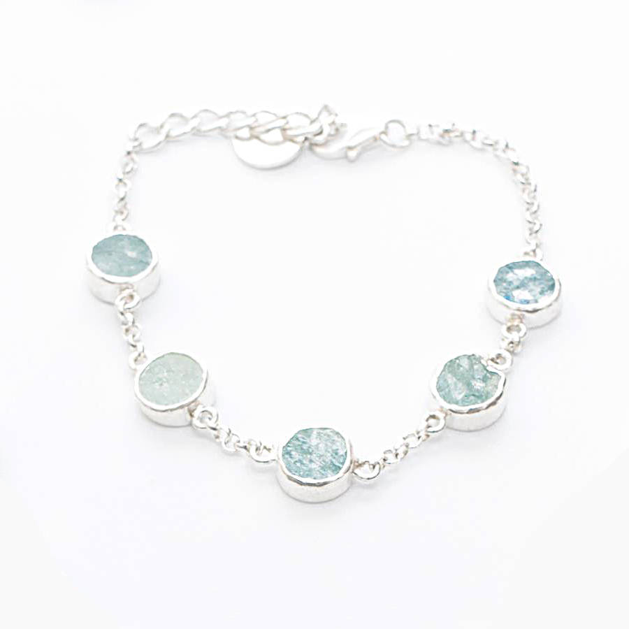 aquamarine designer handmade sterling silver bracelet by poppy ...
