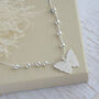 Sterling Silver Anklet, Silver Butterfly, thumbnail 1 of 3