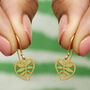 Gold Plated Laser Cut Leaf Earrings, thumbnail 1 of 5