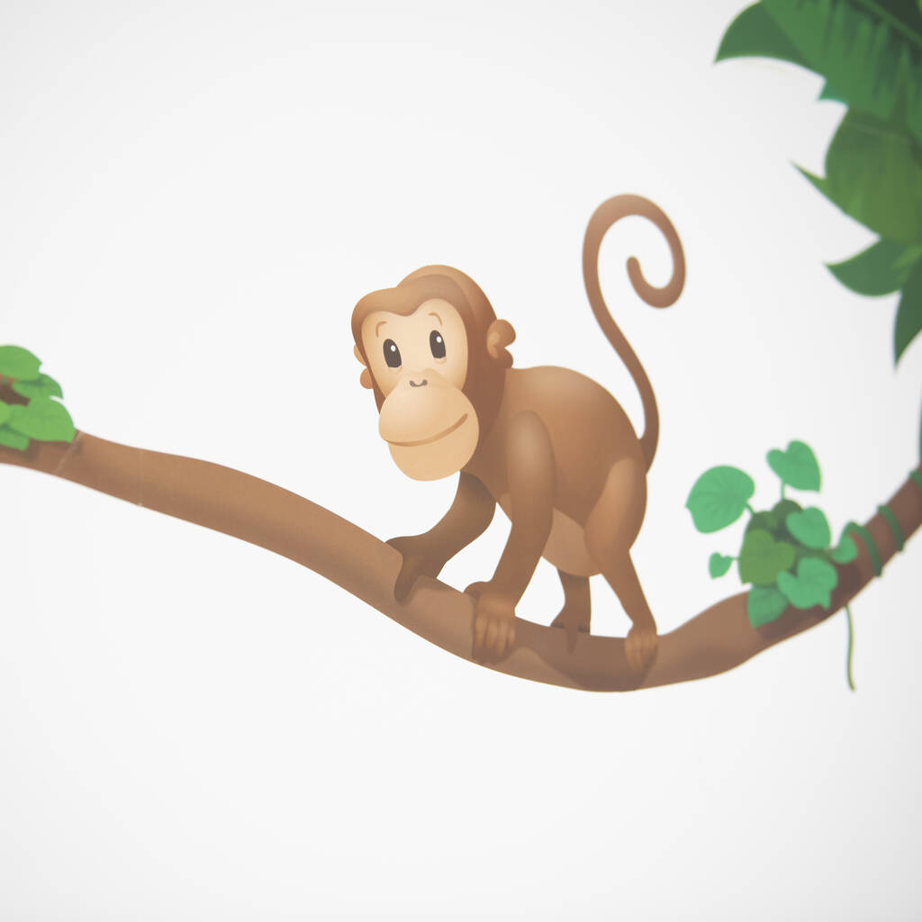 Jungle Monkey Children's Fabric Wall Sticker Set By Oakdene Designs |  