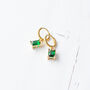 Emerald Green Huggie Earrings, thumbnail 6 of 9