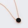 Round Black Druzy Crystal 18k Rose Gold Plated Necklace, thumbnail 1 of 4