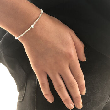 Sterling Silver Adjustable Heart Friendship Bracelet, 3 of 7