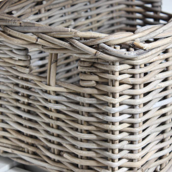 Grey Rattan Deep Rectangular Basket, 4 of 5