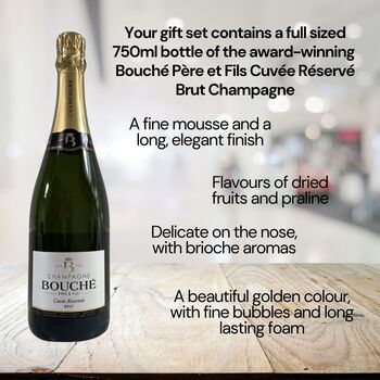 Vino Coco Champagne Gift Set With Mr And Mrs Slate Coasters Perfect For Anniversaries And Wedding Presents, 2 of 8
