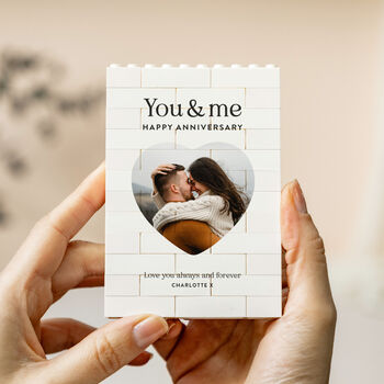 Personalised Anniversary Memory Block For Couple, 5 of 9