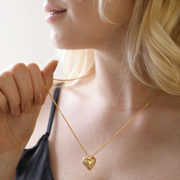 Large 3D Molten Heart Pendant Necklace, 4 of 11